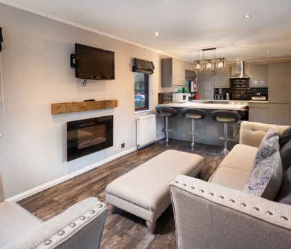 12 Grasmere Lodge open plan living room, White Cross Bay, Lake District | Herdwick Cottages