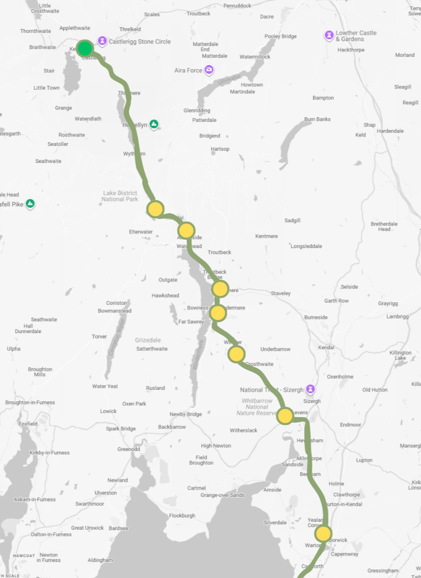 Tour de France Lake District Map